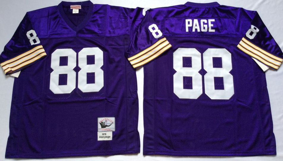 Men NFL Minnesota Vikings #88 Page purple Mitchell Ness jerseys